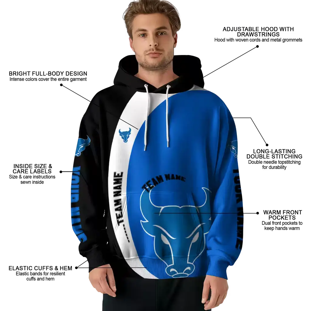 personalized buffalo bulls minimalist design royal blue black hoodie latest model personalized buffalo bulls minimalist design royal blue black hoodie latest model