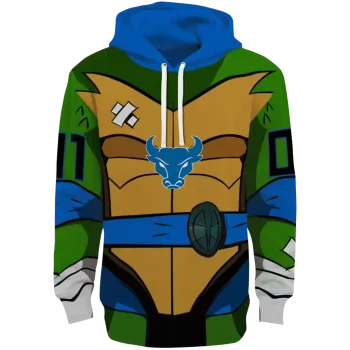 personalized buffalo bulls superhero armor royal blue green hoodie best selling