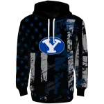 personalized byu cougars distressed flag blue black hoodie best selling