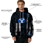 personalized byu cougars distressed flag blue black hoodie best selling