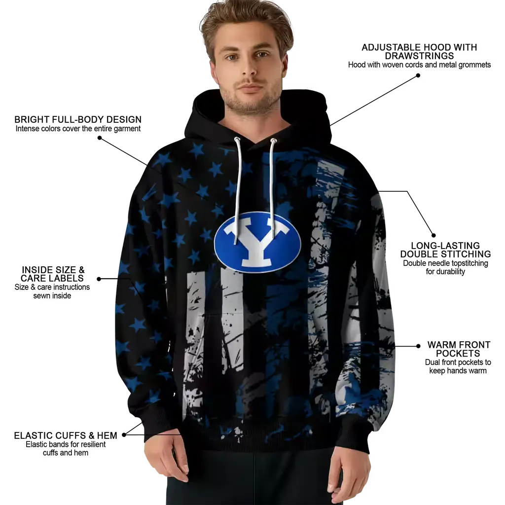 personalized byu cougars distressed flag blue black hoodie latest model personalized byu cougars distressed flag blue black hoodie latest model