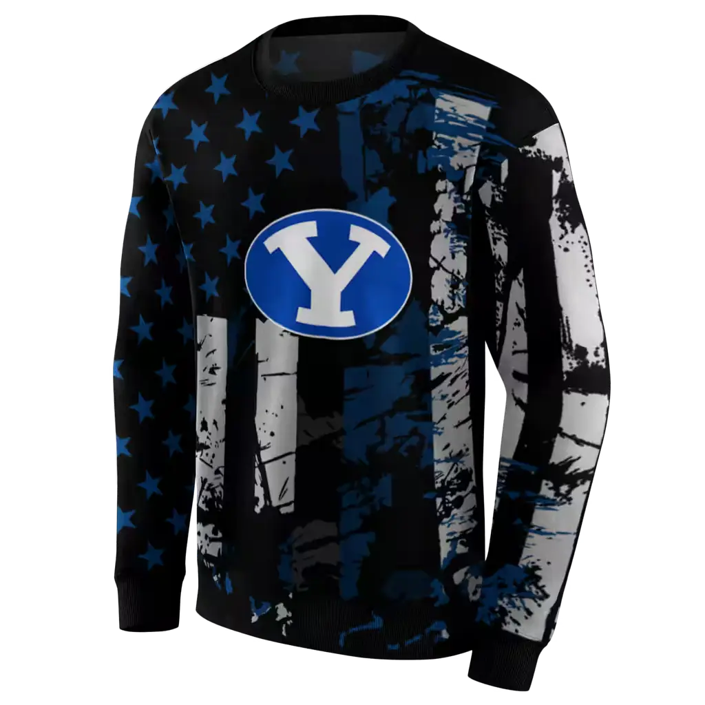 personalized byu cougars distressed flag blue black hoodie new arrival personalized byu cougars distressed flag blue black hoodie new arrival