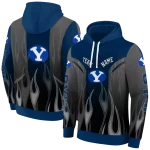 personalized byu cougars flame design blue hoodie best selling