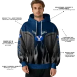 personalized byu cougars flame design blue hoodie best selling