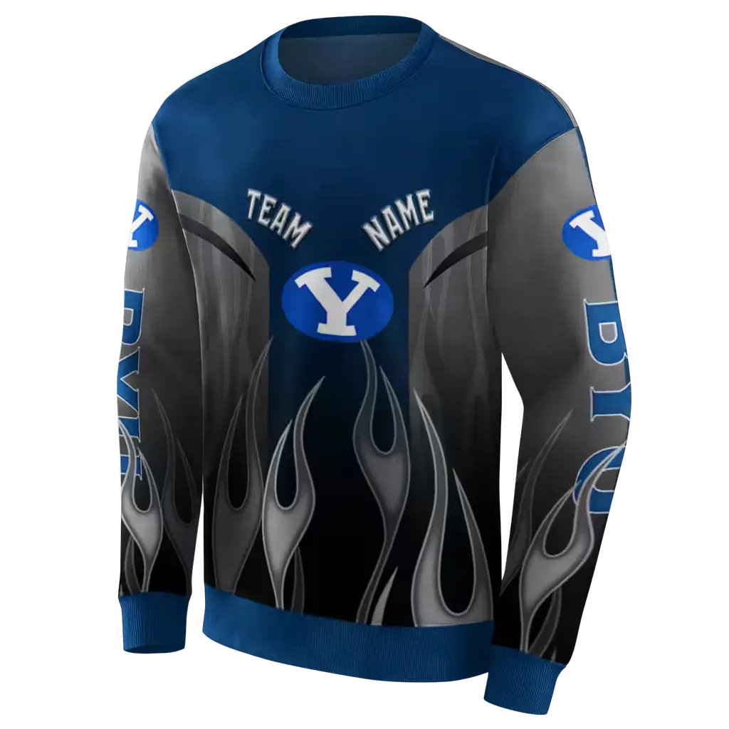 personalized byu cougars flame design blue hoodie new arrival personalized byu cougars flame design blue hoodie new arrival