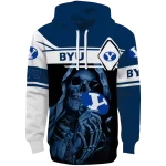 personalized byu cougars grim reaper blue black hoodie best selling