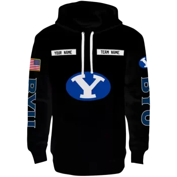 personalized byu cougars punisher skull black hoodie best selling