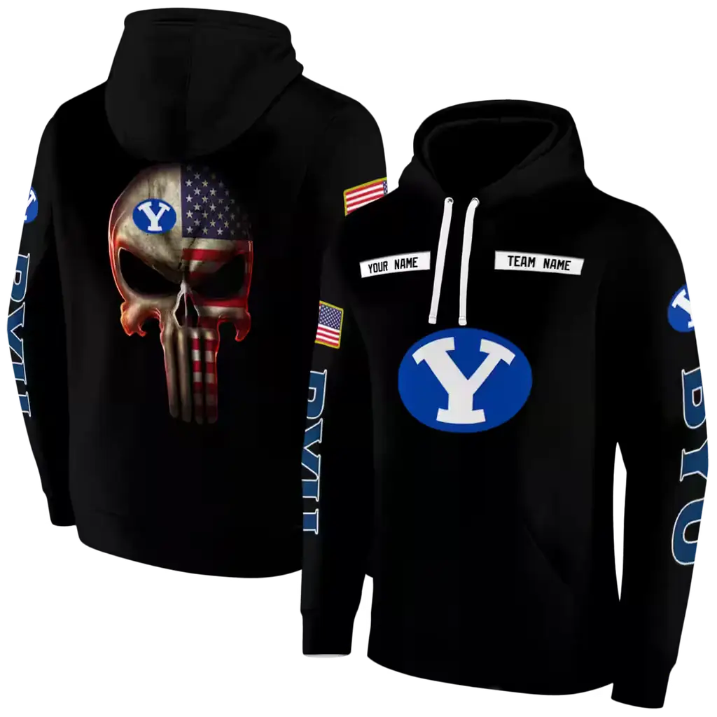 personalized byu cougars punisher skull black hoodie fashion forward personalized byu cougars punisher skull black hoodie fashion forward