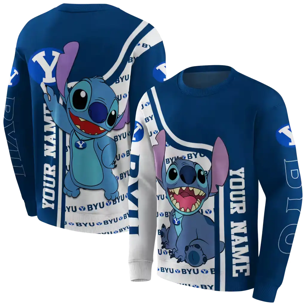 personalized byu cougars stitch blue hoodie premium grade personalized byu cougars stitch blue hoodie premium grade