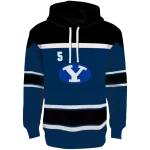 personalized byu cougars striped pattern blue hoodie best selling