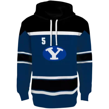 personalized byu cougars striped pattern blue hoodie best selling