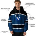 personalized byu cougars striped pattern blue hoodie best selling