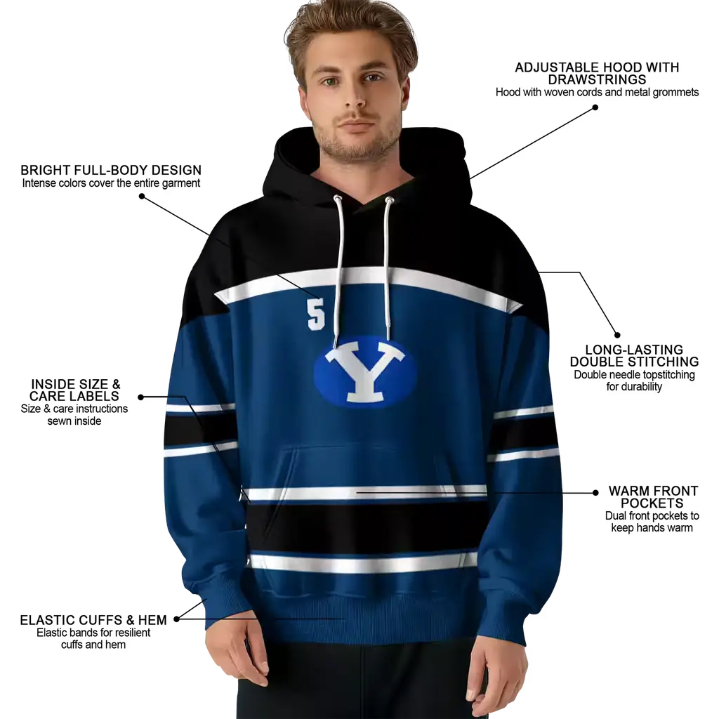 personalized byu cougars striped pattern blue hoodie latest model personalized byu cougars striped pattern blue hoodie latest model