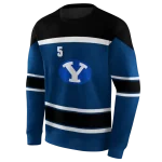 personalized byu cougars striped pattern blue hoodie best selling
