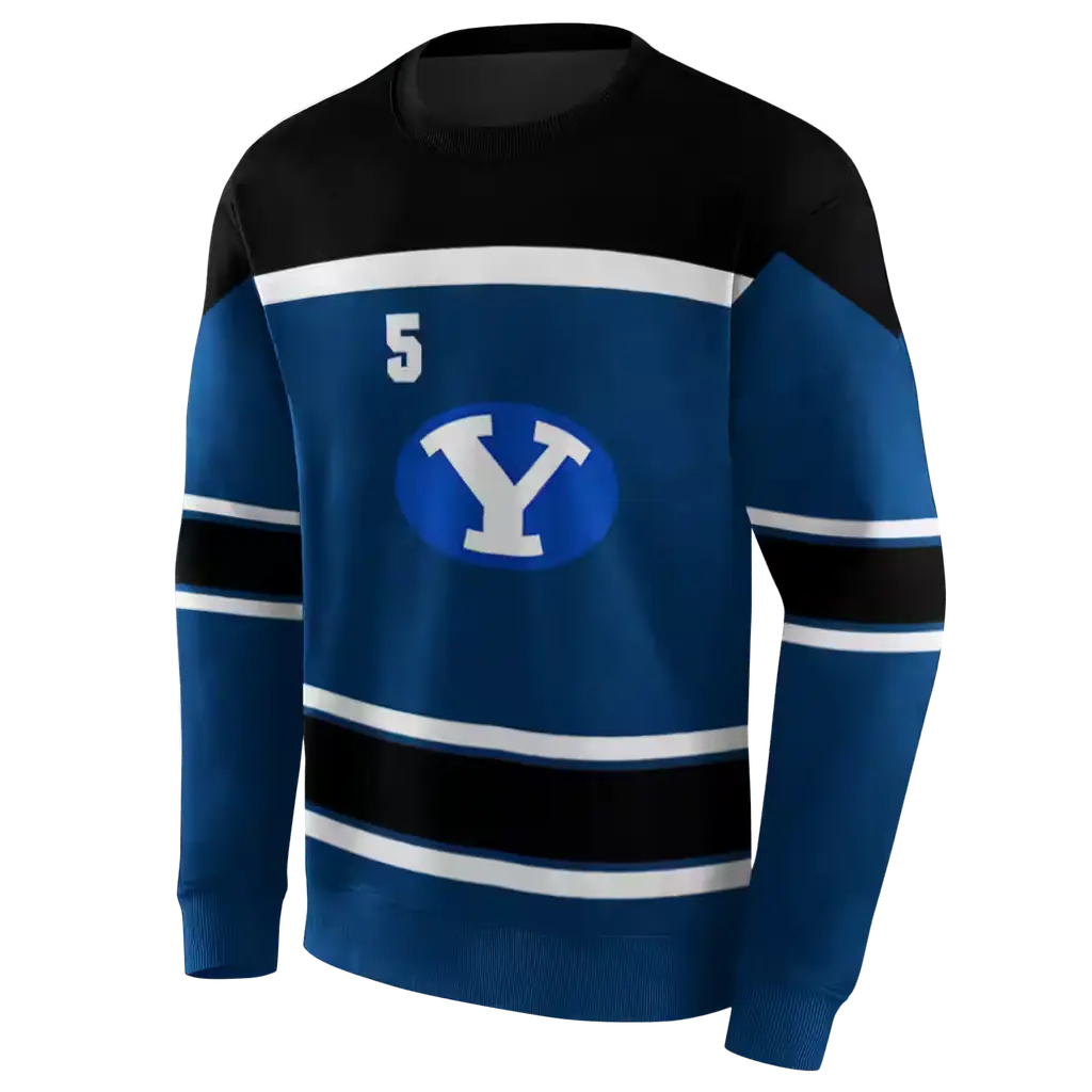 personalized byu cougars striped pattern blue hoodie new arrival personalized byu cougars striped pattern blue hoodie new arrival