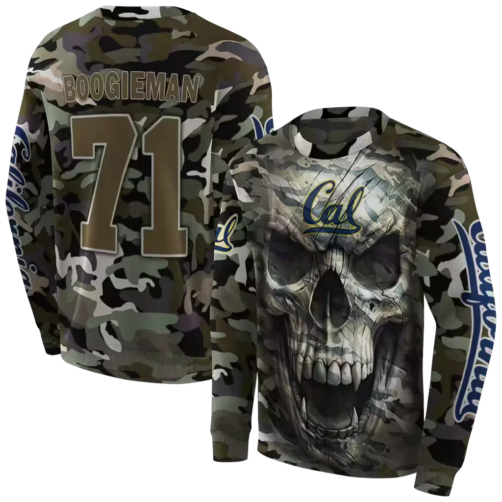 personalized california golden bears camo skull hoodie premium grade personalized california golden bears camo skull hoodie premium grade