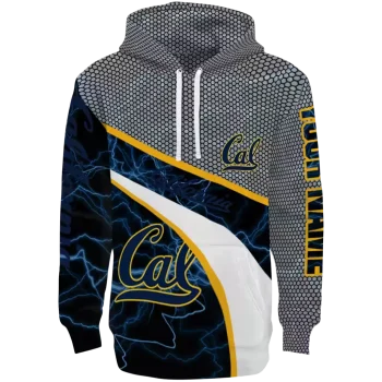 personalized california golden bears hexagonal mesh blue black gray hoodie best selling