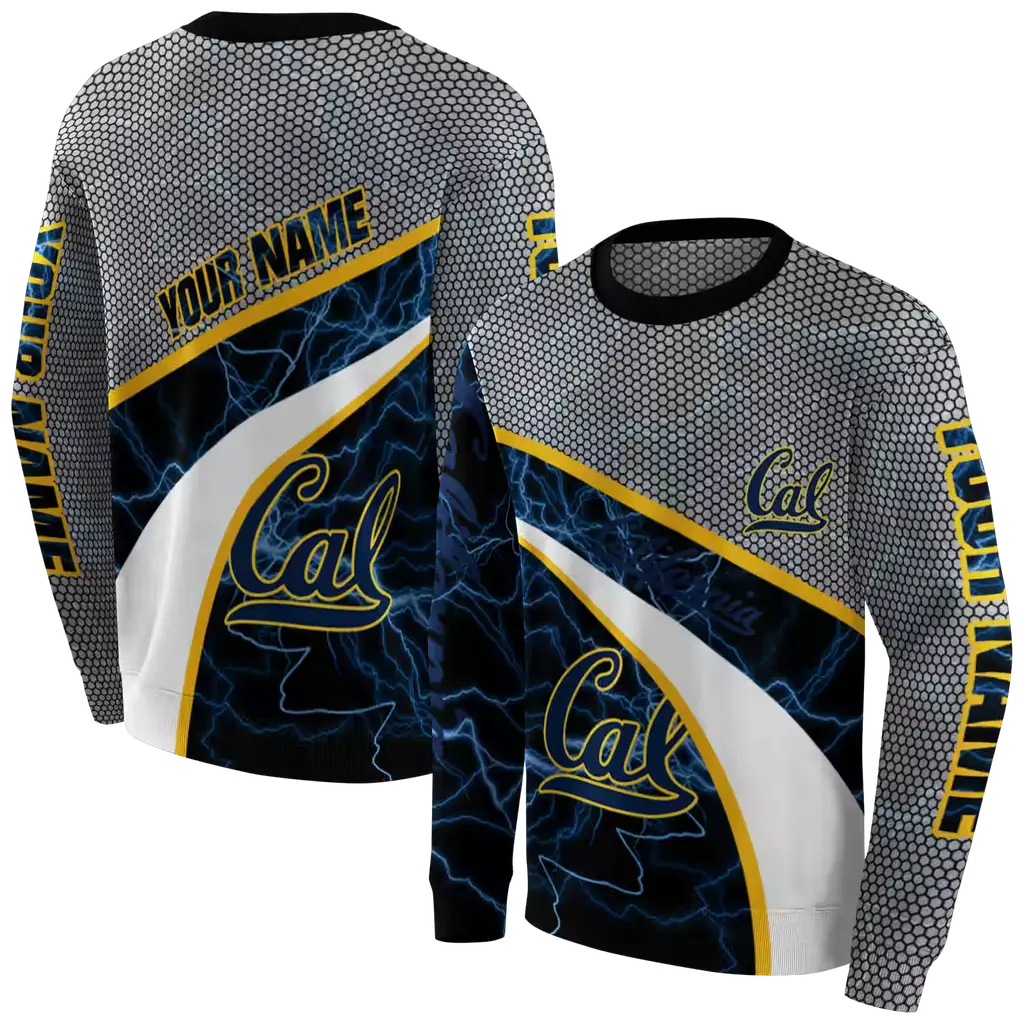 personalized california golden bears hexagonal mesh blue black gray hoodie premium grade personalized california golden bears hexagonal mesh blue black gray hoodie premium grade