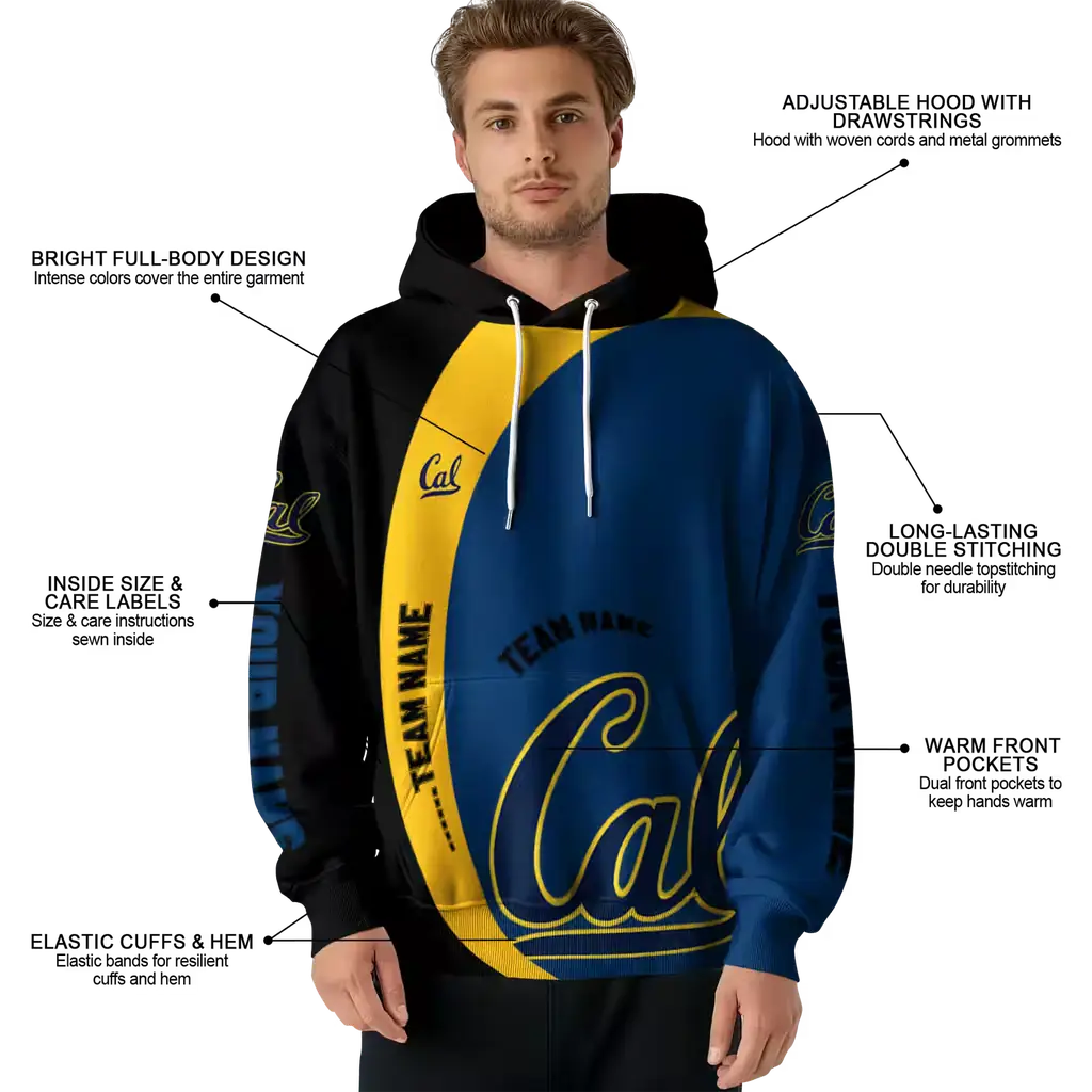 personalized california golden bears minimalist design blue black hoodie latest model personalized california golden bears minimalist design blue black hoodie latest model