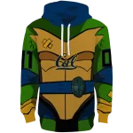 personalized california golden bears superhero armor blue green hoodie best selling