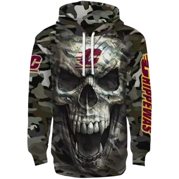 personalized central michigan chippewas camo skull hoodie best selling