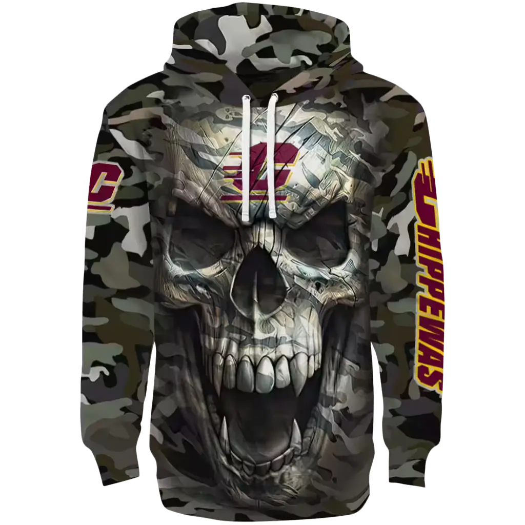 personalized central michigan chippewas camo skull hoodie best selling personalized central michigan chippewas camo skull hoodie best selling