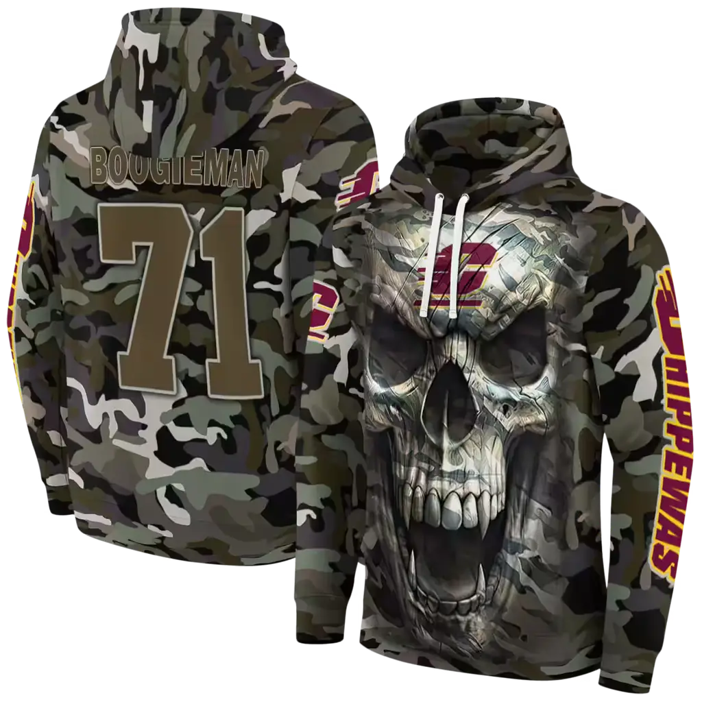 personalized central michigan chippewas camo skull hoodie fashion forward personalized central michigan chippewas camo skull hoodie fashion forward