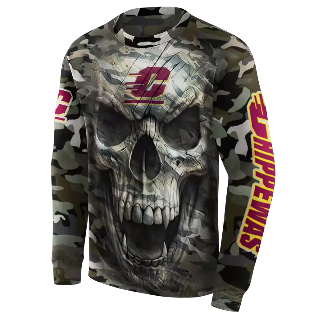 personalized central michigan chippewas camo skull hoodie new arrival personalized central michigan chippewas camo skull hoodie new arrival