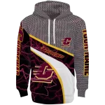 personalized central michigan chippewas hexagonal mesh maroon black gray hoodie best selling