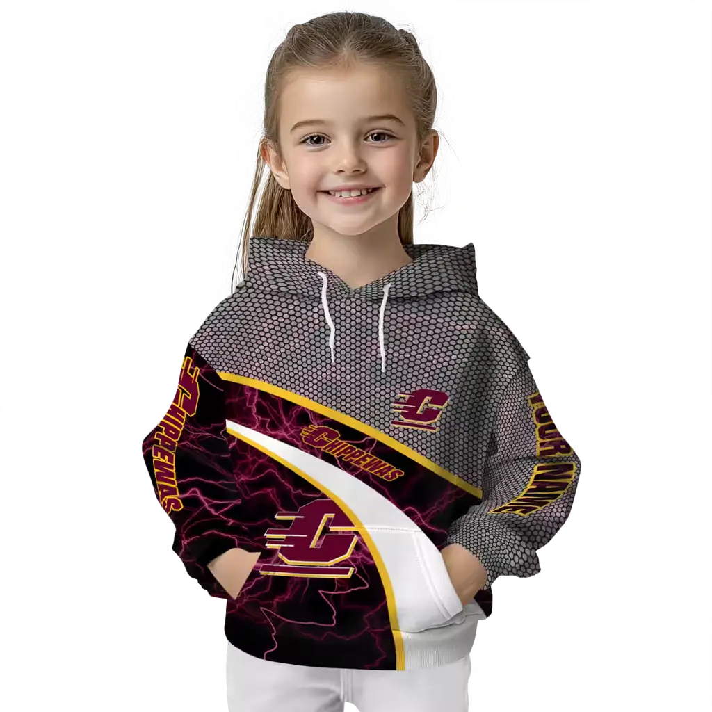 personalized central michigan chippewas hexagonal mesh maroon black gray hoodie top rated personalized central michigan chippewas hexagonal mesh maroon black gray hoodie top rated