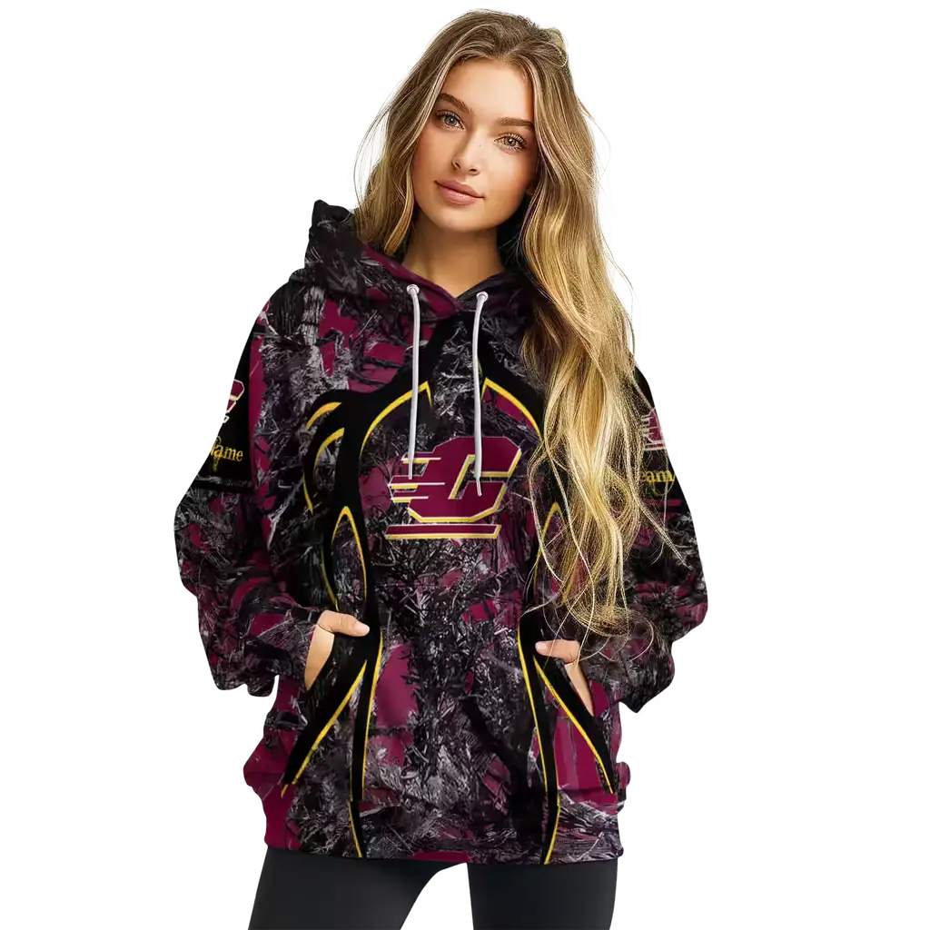 personalized central michigan chippewas hunting theme maroon black hoodie high quality personalized central michigan chippewas hunting theme maroon black hoodie high quality