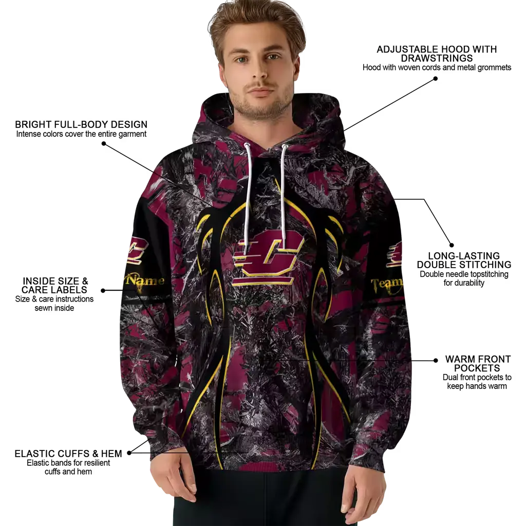 personalized central michigan chippewas hunting theme maroon black hoodie latest model personalized central michigan chippewas hunting theme maroon black hoodie latest model