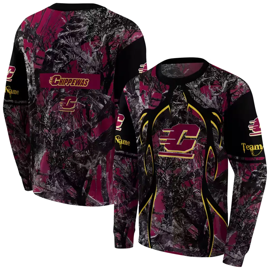 personalized central michigan chippewas hunting theme maroon black hoodie premium grade personalized central michigan chippewas hunting theme maroon black hoodie premium grade