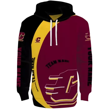 personalized central michigan chippewas minimalist design maroon black hoodie best selling