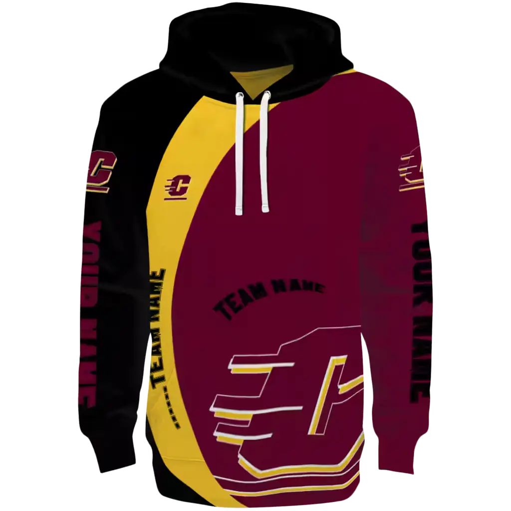 personalized central michigan chippewas minimalist design maroon black hoodie best selling personalized central michigan chippewas minimalist design maroon black hoodie best selling
