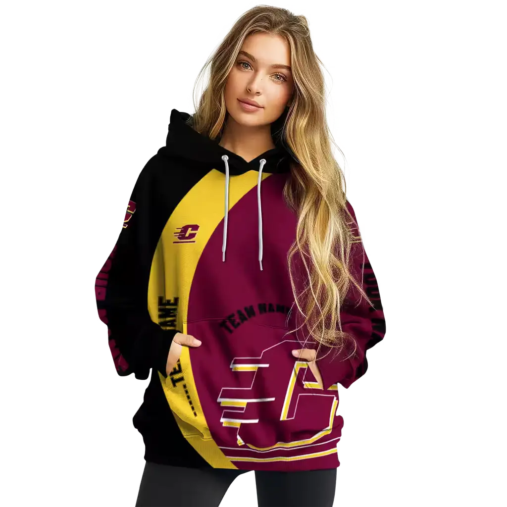 personalized central michigan chippewas minimalist design maroon black hoodie high quality personalized central michigan chippewas minimalist design maroon black hoodie high quality