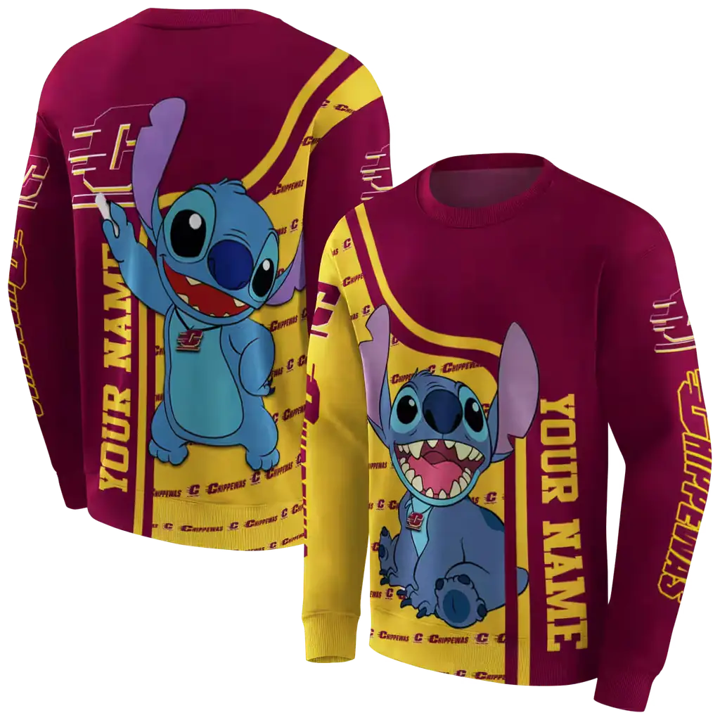 personalized central michigan chippewas stitch maroon hoodie premium grade personalized central michigan chippewas stitch maroon hoodie premium grade