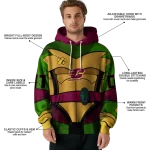 personalized central michigan chippewas superhero armor maroon green hoodie best selling