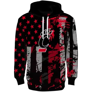 personalized cincinnati bearcats distressed flag red black hoodie best selling