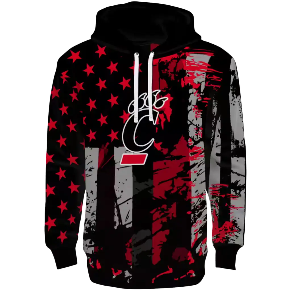 personalized cincinnati bearcats distressed flag red black hoodie best selling personalized cincinnati bearcats distressed flag red black hoodie best selling