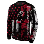 personalized cincinnati bearcats distressed flag red black hoodie best selling