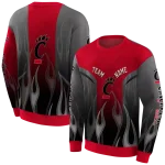 personalized cincinnati bearcats flame design red hoodie best selling