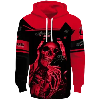 personalized cincinnati bearcats grim reaper red black hoodie best selling