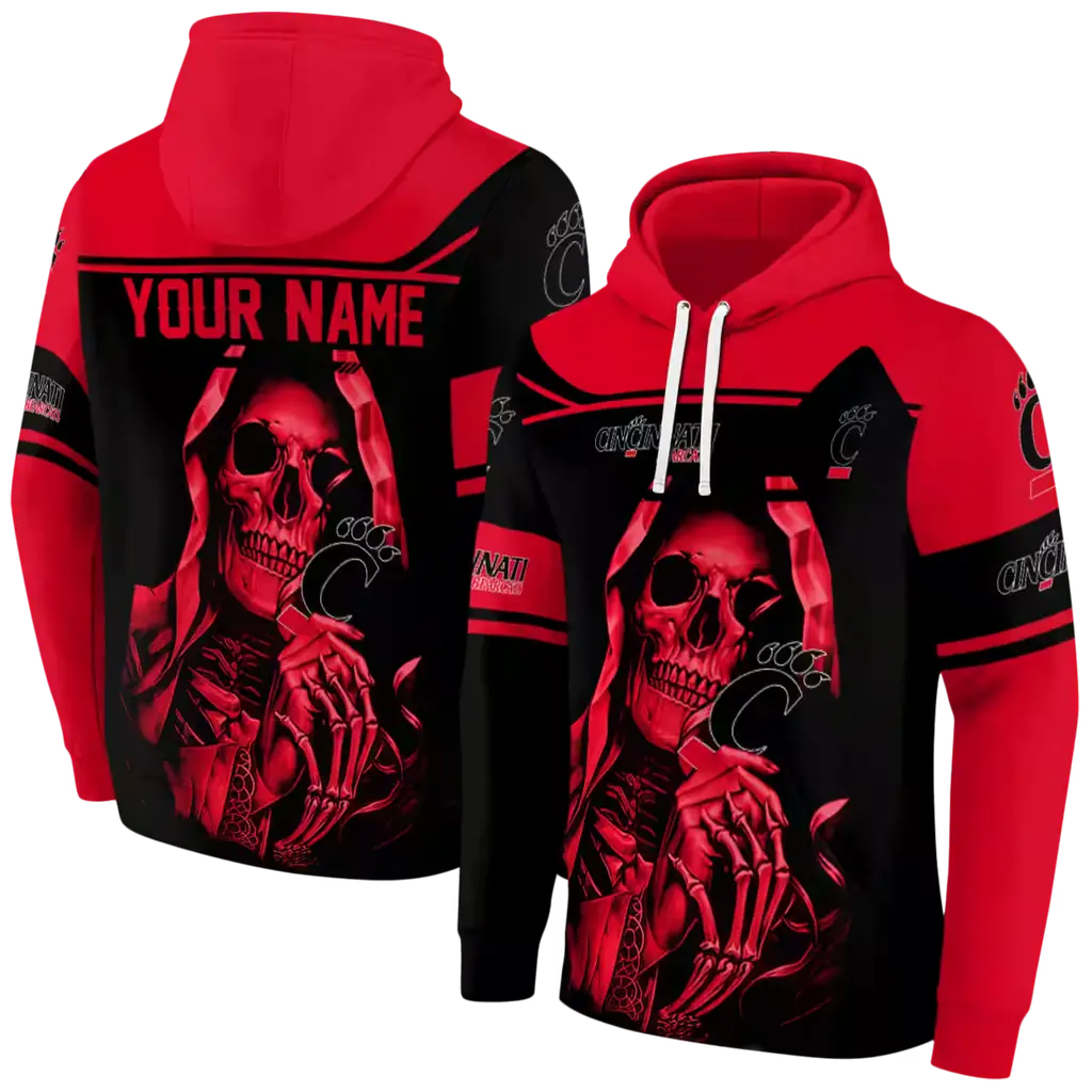 personalized cincinnati bearcats grim reaper red black hoodie fashion forward personalized cincinnati bearcats grim reaper red black hoodie fashion forward
