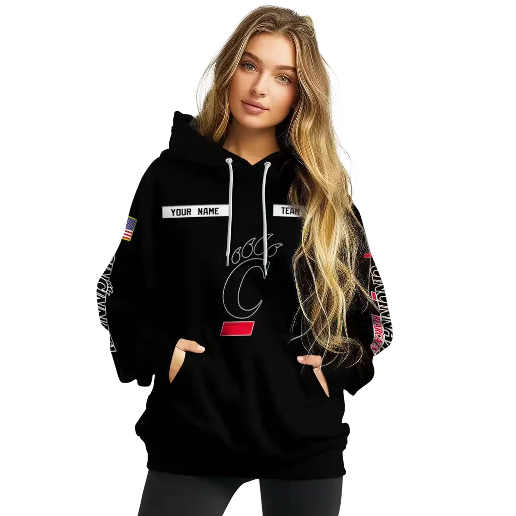 personalized cincinnati bearcats punisher skull black hoodie high quality personalized cincinnati bearcats punisher skull black hoodie high quality