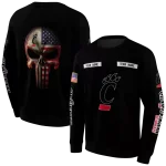 personalized cincinnati bearcats punisher skull black hoodie best selling