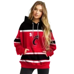 personalized cincinnati bearcats striped pattern red hoodie best selling