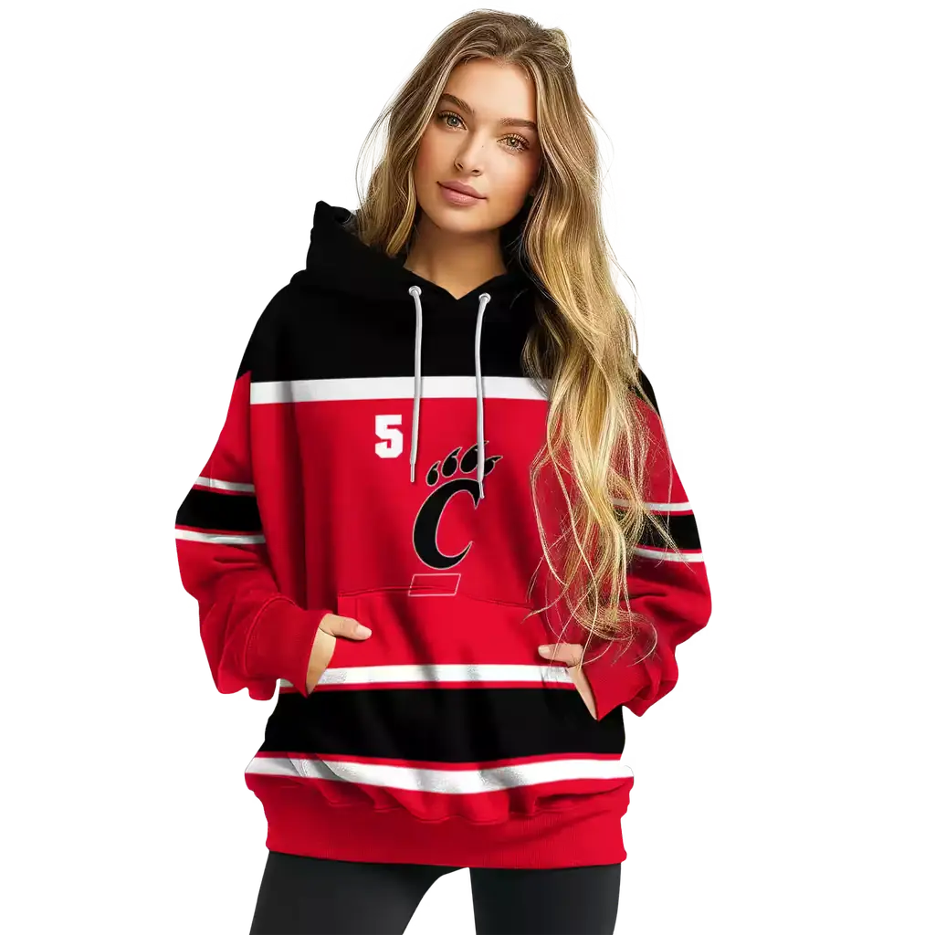 personalized cincinnati bearcats striped pattern red hoodie high quality personalized cincinnati bearcats striped pattern red hoodie high quality