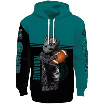 personalized coastal carolina chanticleers baby groot green black hoodie best selling