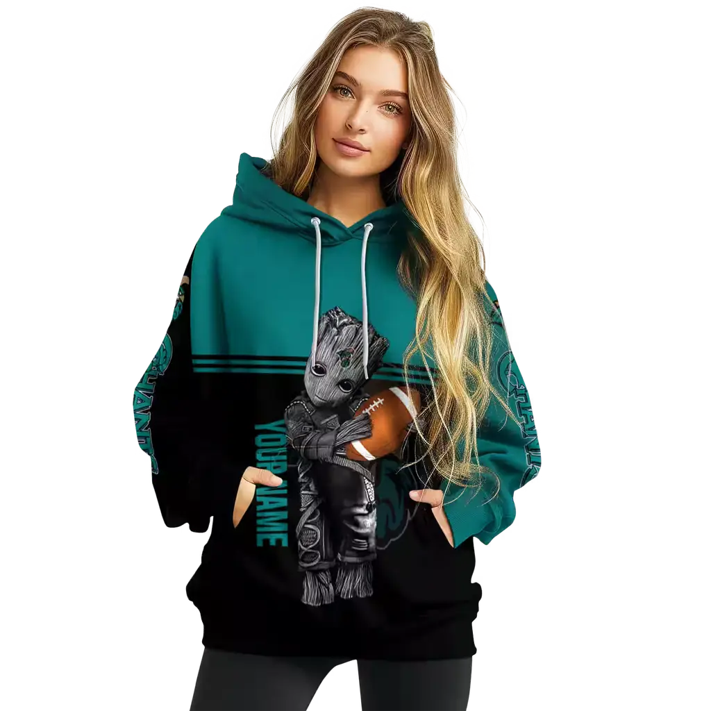 personalized coastal carolina chanticleers baby groot green black hoodie high quality personalized coastal carolina chanticleers baby groot green black hoodie high quality